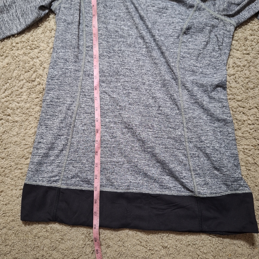 Lululemon Think Fast Hoodie athletica Gray Black Cowl Neck Sweater Size 10 - Picture 5 of 6